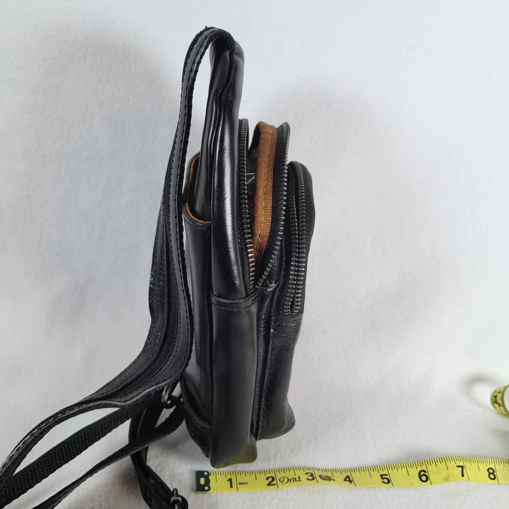 Patricia Nash Womens Annalie Sling Bag Leather Mini Backpack Black Western